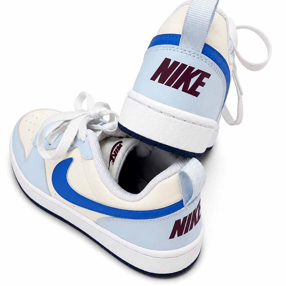 Nike Low-Top Sneakers in Cream, Light Blue & Royal Blue - Picture 2 of 2